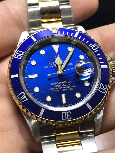 rolex submariner azul acero